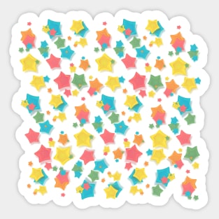 Origami Rainbow Stars Sticker